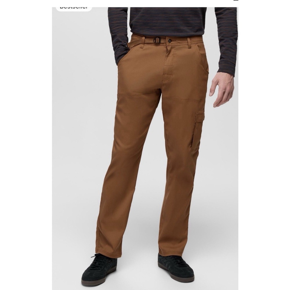 PrAna Stretch Zion Slim Pant II 40/32 Tapered Slim Fit Sepia Brown Recycled